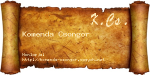 Komenda Csongor névjegykártya